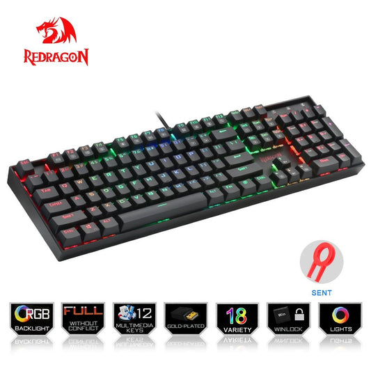 Redragon K551-R Rainbow RGB Backlit Mechanical Gaming Keyboard