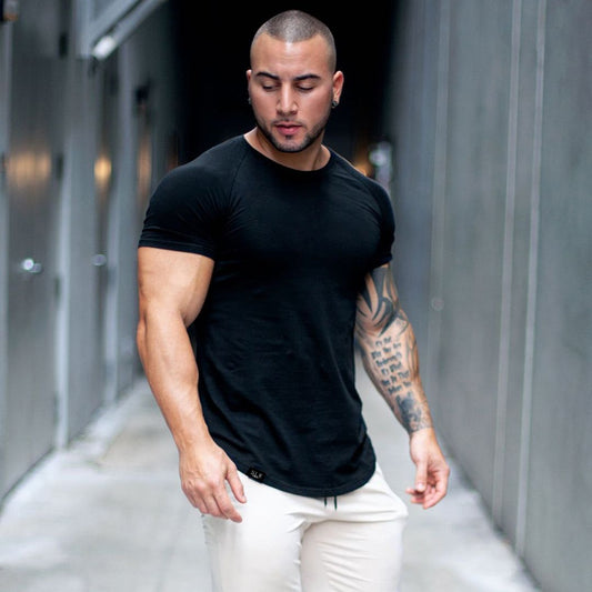 Men's Sports Fitness T-Shirt: High Elastic Moisture Wicking Short Sleeve - Modal Fabric