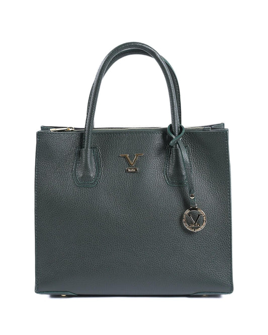 V Italia's Luxurious Dollaro Verde Scuro Handbag